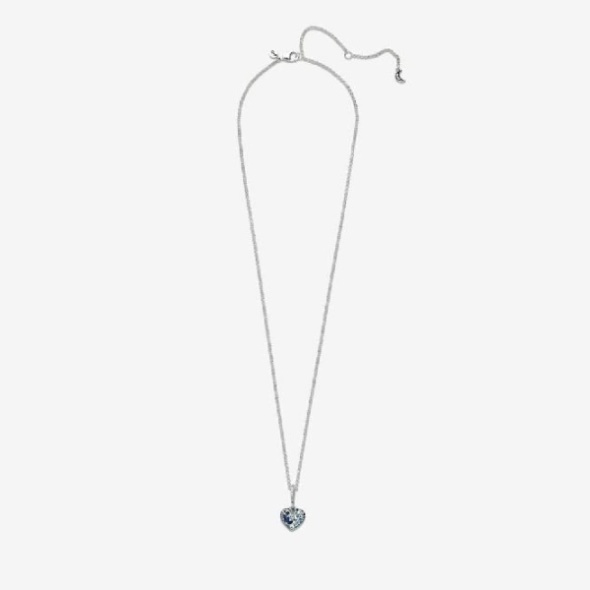 Sparkling Blue Moon  Stars Heart Necklace Pandora CA