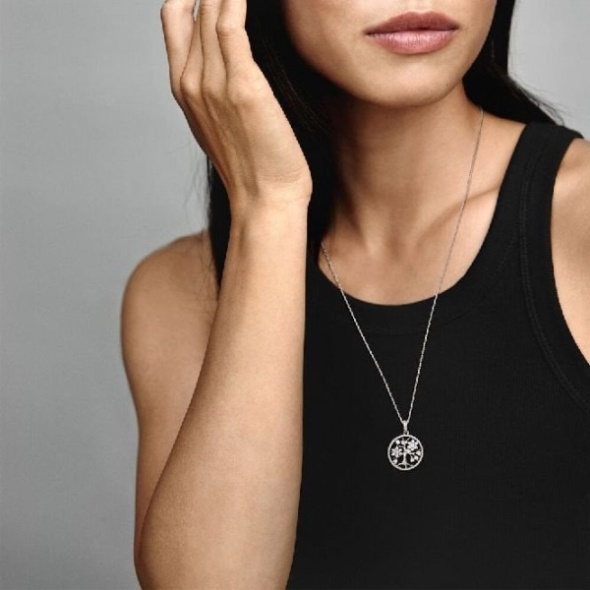 Sparkling Brand Pandora CA Family Tree Necklace