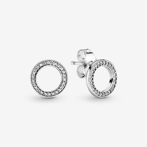 Sparkling Circle Stud Earrings Pandora CA