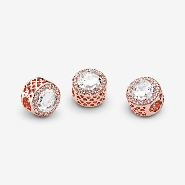 Sparkling Clear Charm Pandora CA Rose Gold Plated