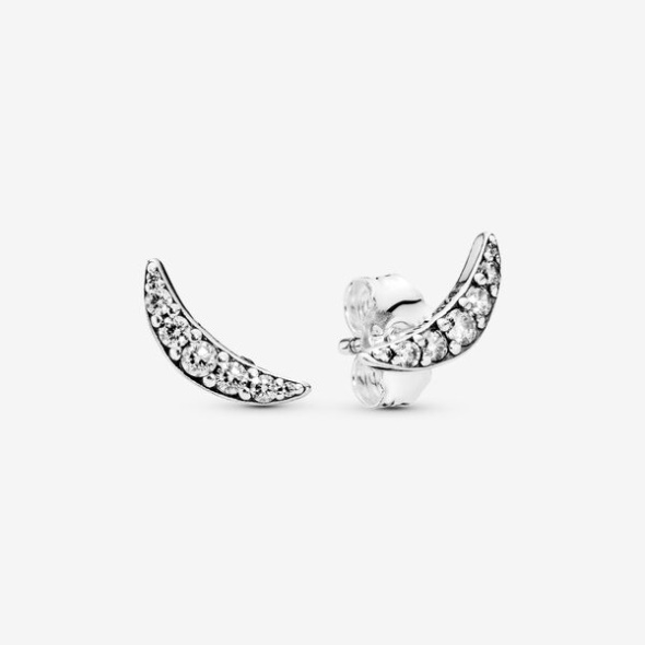 Sparkling Crescent Moon Earrings Pandora CA