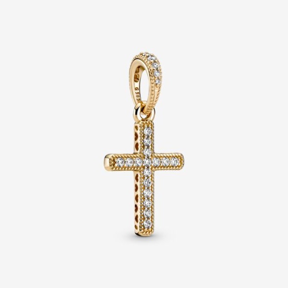 Sparkling Cross Pendant Pandora CA Gold