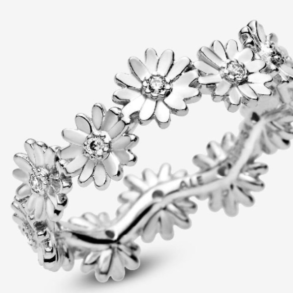 Sparkling Daisy Flower Crown Ring Brand Pandora CA