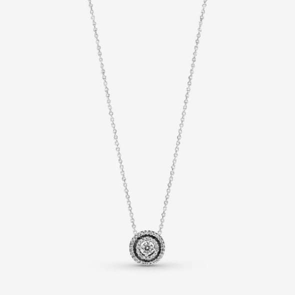 Sparkling Double Halo Collier Necklace Pandora CA