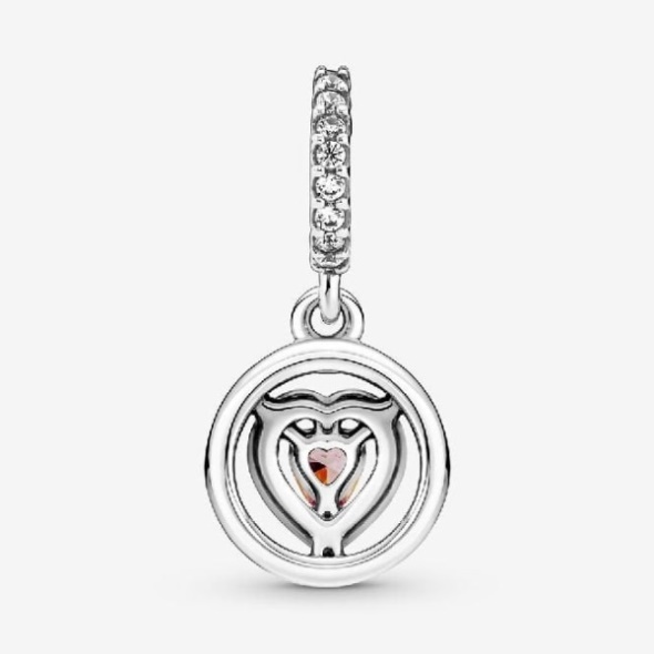Sparkling Double Halo Heart Dangle Charms Pandora CA