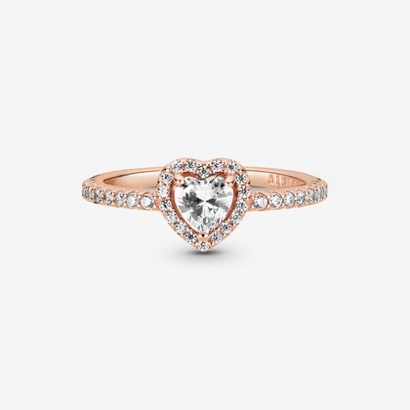 Sparkling Elevated Heart Ring Pandora CA Rose Gold Plated