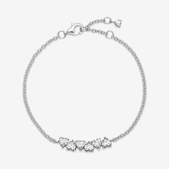 Sparkling Endless Hearts Chain Bracelet Pandora CA