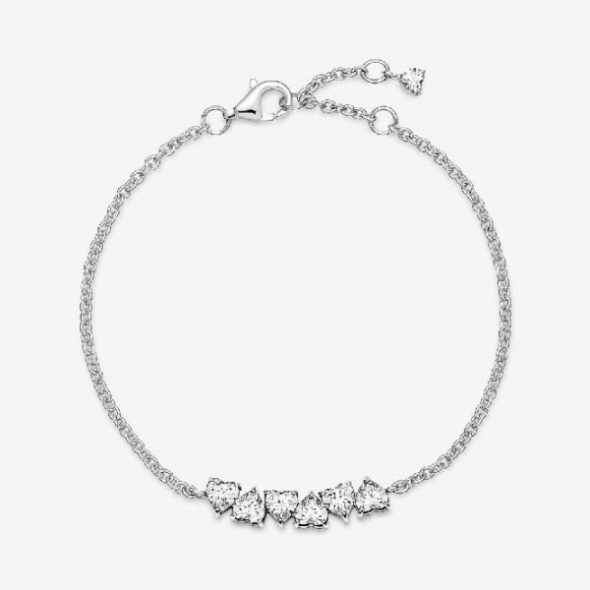 Sparkling Endless Hearts Chain Bracelet Pandora CA
