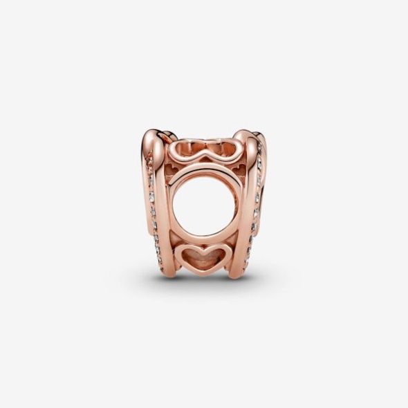 Sparkling Entwined Hearts Charm Pandora CA Rose Gold Plated
