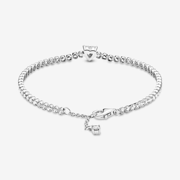 Sparkling Heart Tennis Bracelet Pandora CA