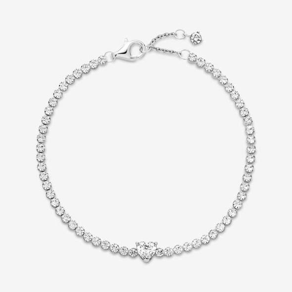 Sparkling Heart Tennis Bracelet Pandora CA