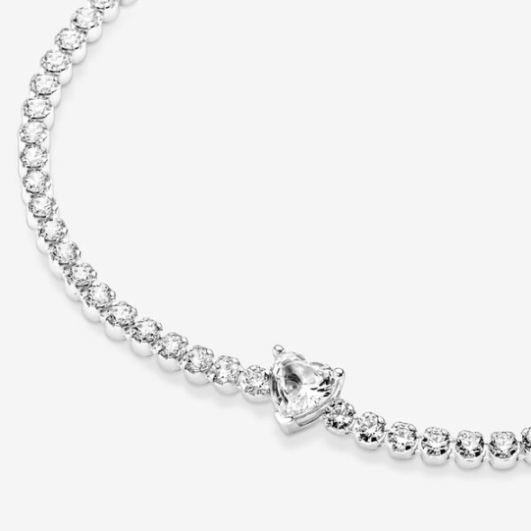 Sparkling Heart Tennis Bracelet Pandora CA