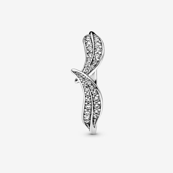 Sparkling Leaves Ring Pandora CA Sterling Silver