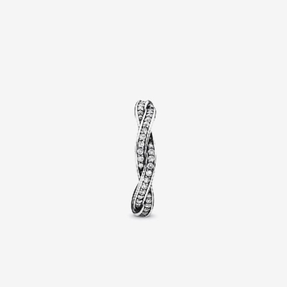Sparkling Pandora CA Brand Twisted Lines Ring