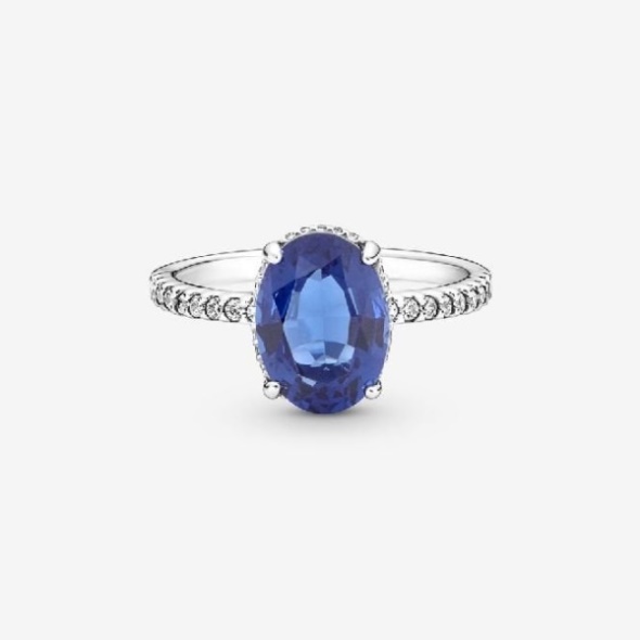 Sparkling Pandora CA Statement Blue Halo Ring