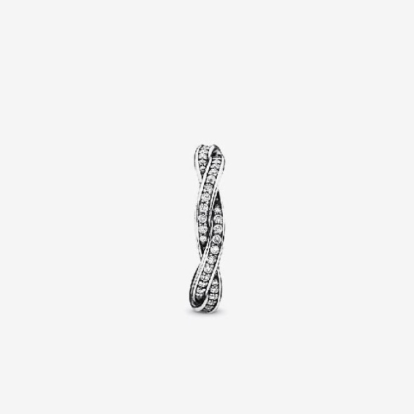 Sparkling Pandora CA Twisted Lines Ring