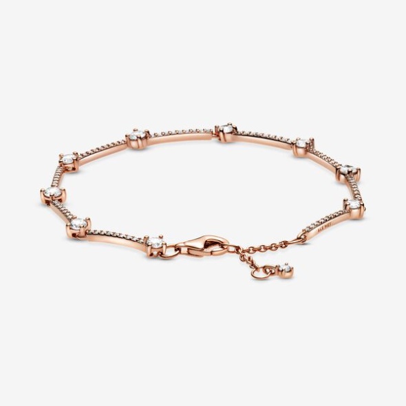 Sparkling Pave Bars Bracelet Pandora CA Rose Gold Plated