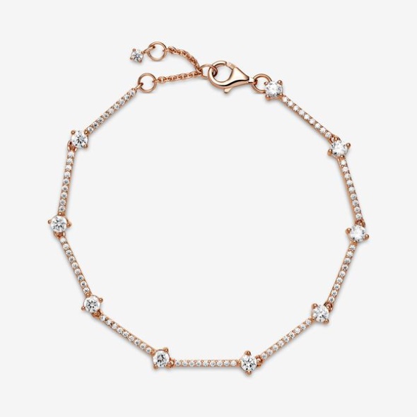Sparkling Pave Bars Bracelet Pandora CA Rose Gold Plated