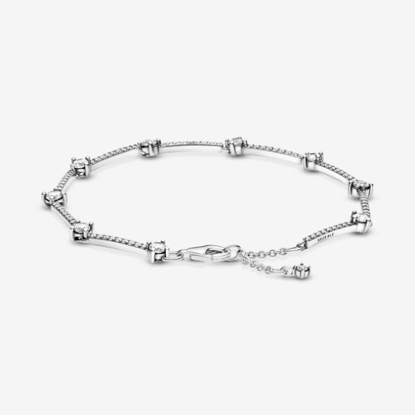 Sparkling Pave Bars Bracelet Pandora CA Sterling Silver