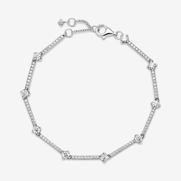 Sparkling Pave Bars Bracelet Pandora CA Sterling Silver