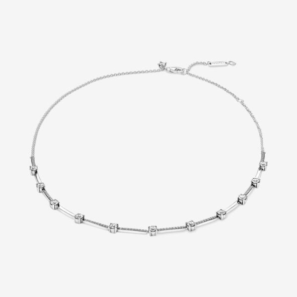 Sparkling Pave Collier Bars Necklace Pandora CA