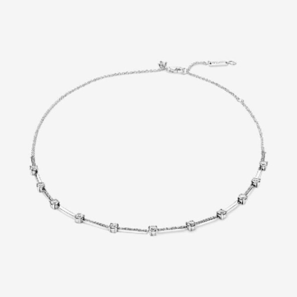 Sparkling Pave Collier Bars Necklace Pandora CA