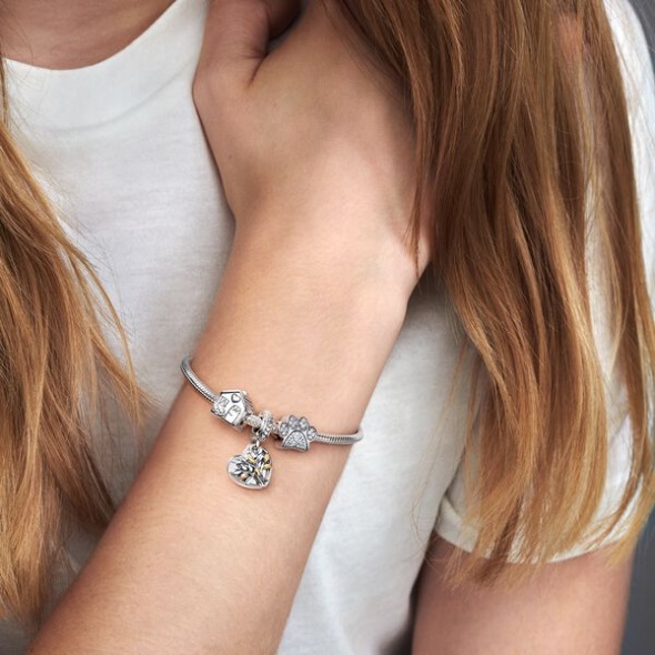 Sparkling Paw Print Charm Pandora CA Sterling Silver