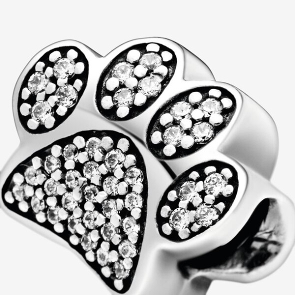 Sparkling Paw Print Charm Pandora CA Sterling Silver
