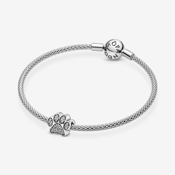 Sparkling Paw Print Charm Pandora CA Sterling Silver