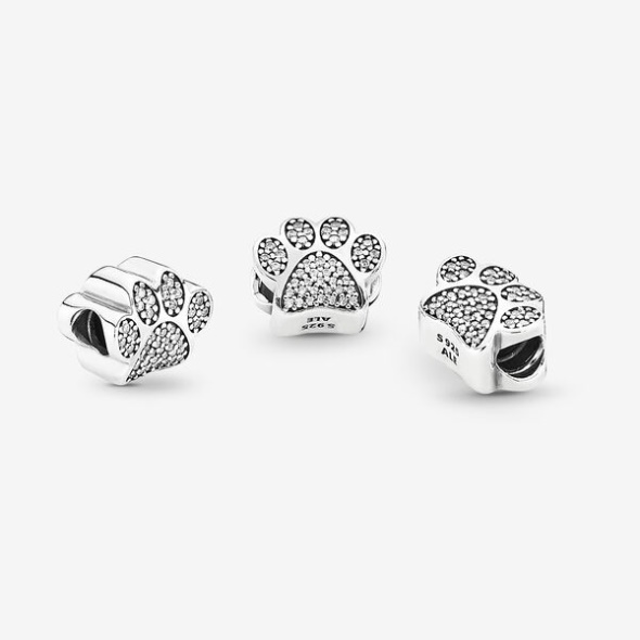 Sparkling Paw Print Charm Pandora CA Sterling Silver