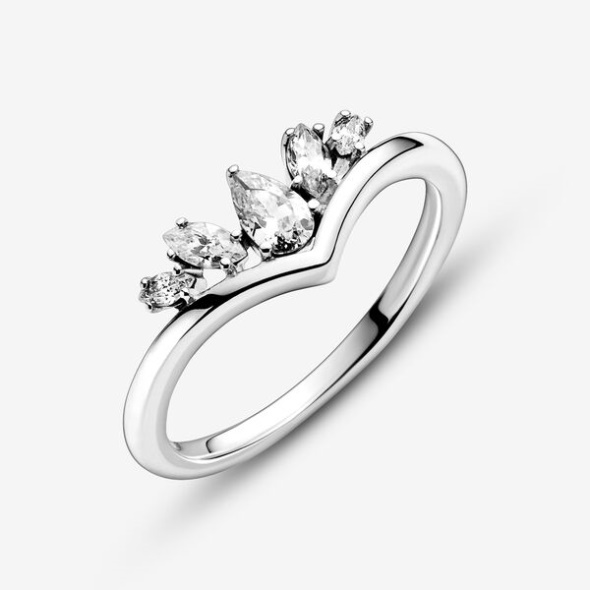 Sparkling Pear Marquise Wishbone Ring-Final Sale Pandora CA