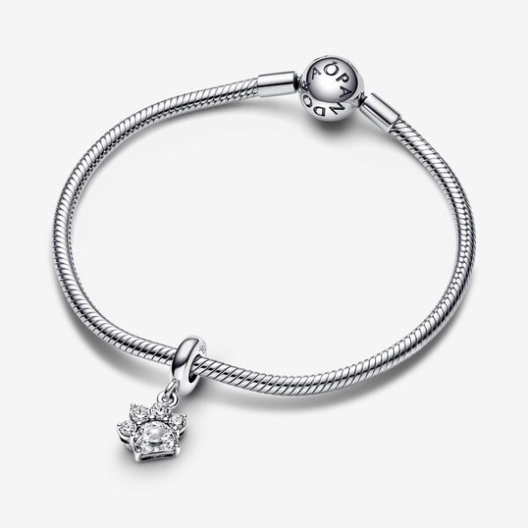 Sparkling Pet Paw Print Dangle Charm Pandora CA