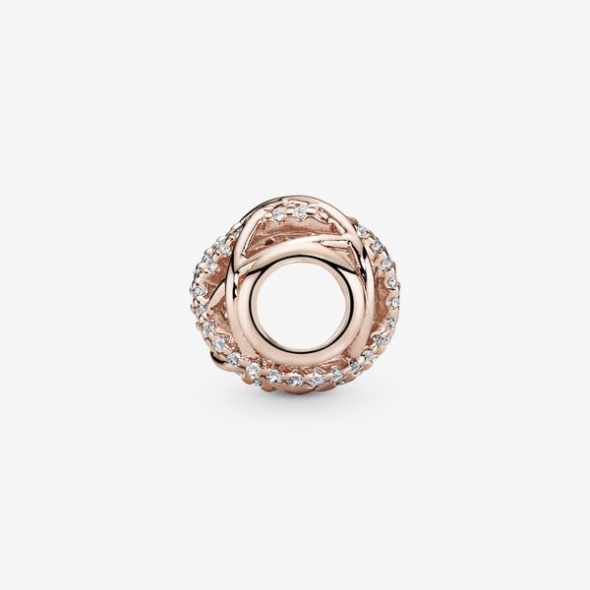 Sparkling Polished Lines Charm Pandora CA Rose Gold Plated