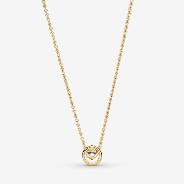 Sparkling Round Halo Pendant Collier Necklace Pandora CA