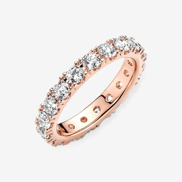 Sparkling Row Eternity Ring Pandora CA Rose Gold Plated