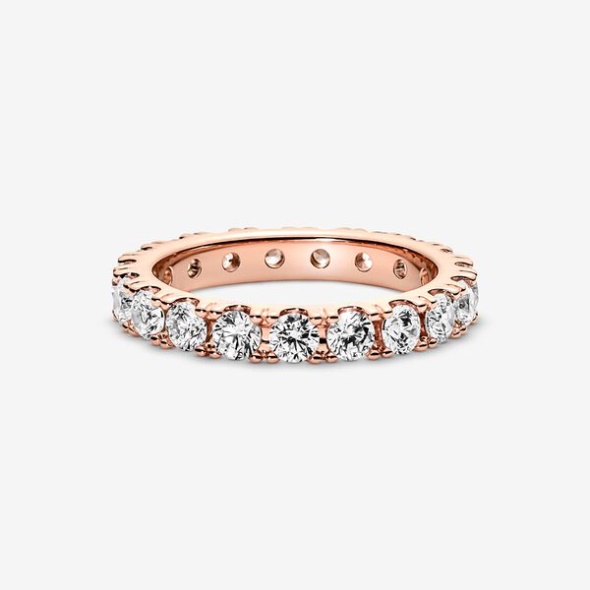 Sparkling Row Eternity Ring Pandora CA Rose Gold Plated