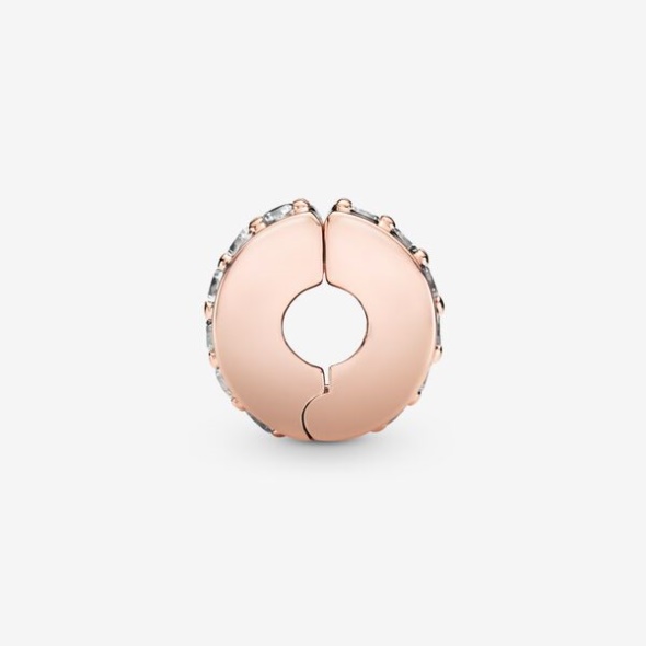 Sparkling Row Spacer Charm Pandora CA Rose Gold Plated