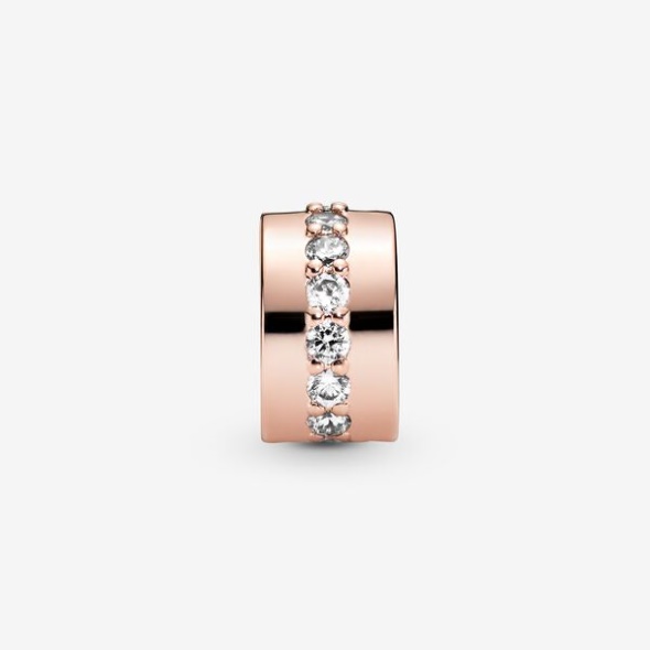 Sparkling Row Spacer Charm Pandora CA Rose Gold Plated