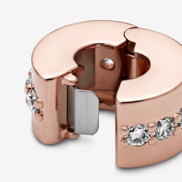 Sparkling Row Spacer Charm Pandora CA Rose Gold Plated