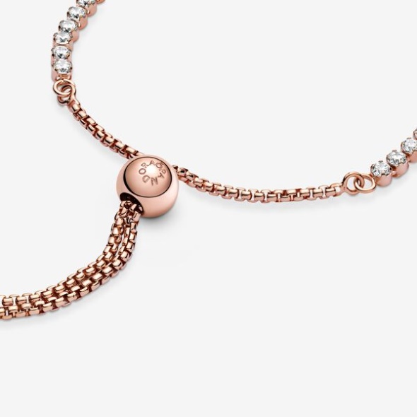 Sparkling Slider Tennis Bracelet Pandora CA Rose Gold Plated