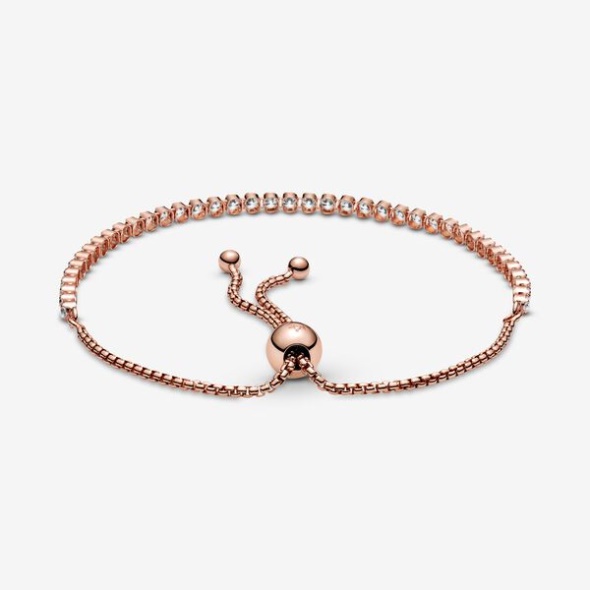 Sparkling Slider Tennis Bracelet Pandora CA Rose Gold Plated