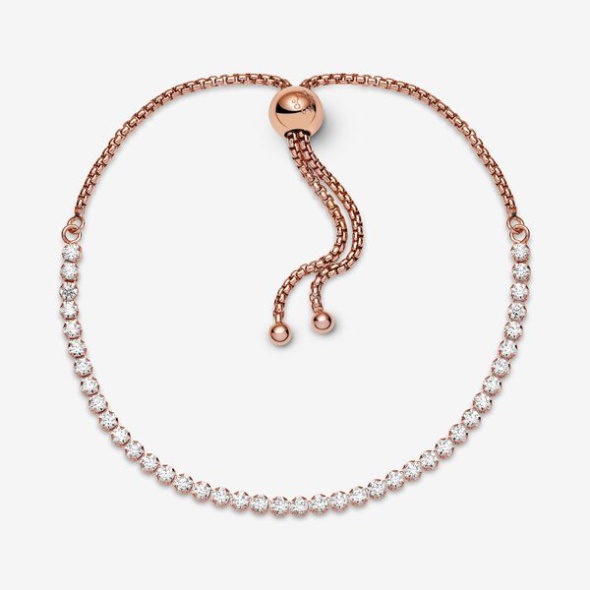 Sparkling Slider Tennis Bracelet Pandora CA Rose Gold Plated