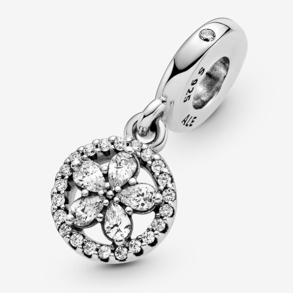 Sparkling Snowflake Circle Dangle Charm Pandora CA