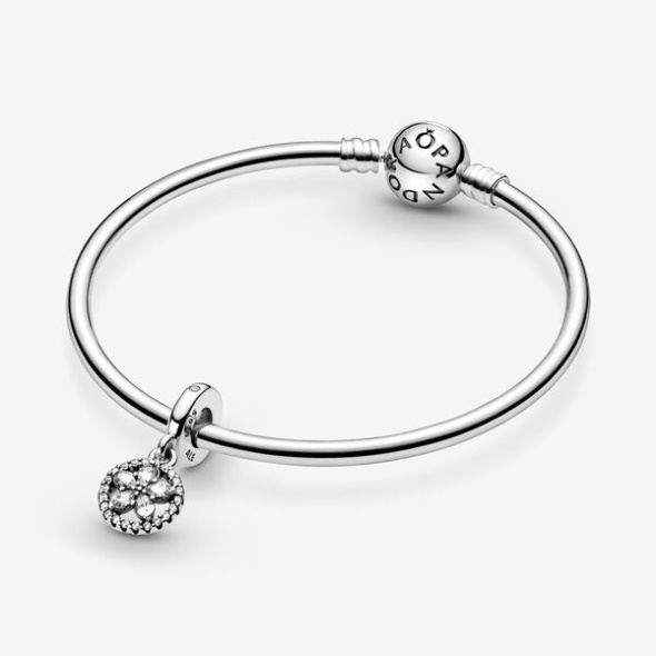 Sparkling Snowflake Circle Dangle Charm Pandora CA