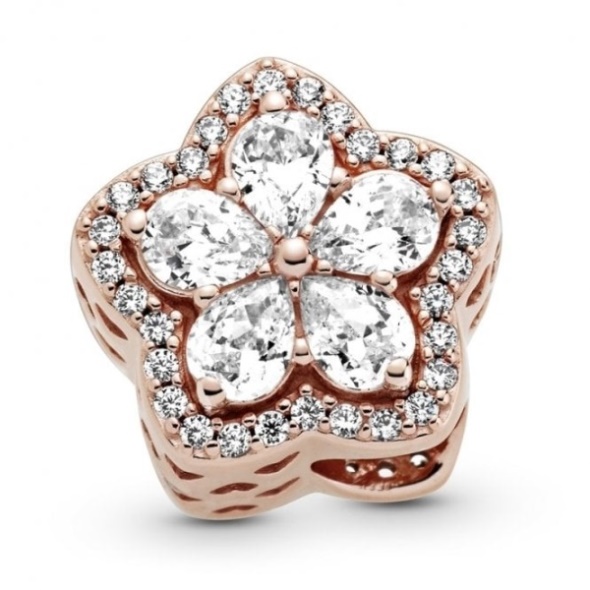 Sparkling Snowflake Pandora CA Pave Charms