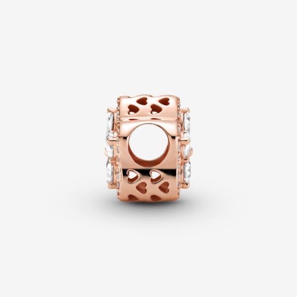 Sparkling Snowflake Pave Charm Pandora CA Rose Gold Plated