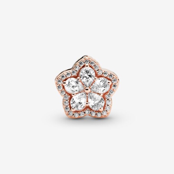 Sparkling Snowflake Pave Charm Pandora CA Rose Gold Plated