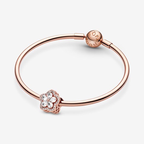 Sparkling Snowflake Pave Charm Pandora CA Rose Gold Plated