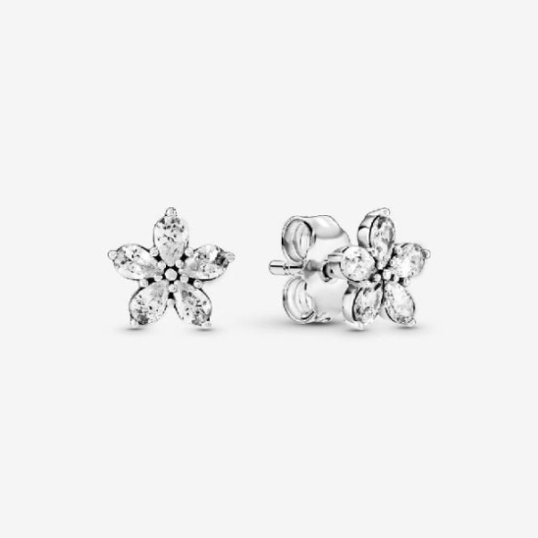 Sparkling Snowflake Stud Earrings Pandora CA