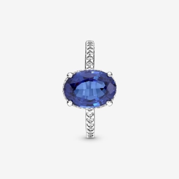 Sparkling Statement Blue Pandora CA Halo Ring